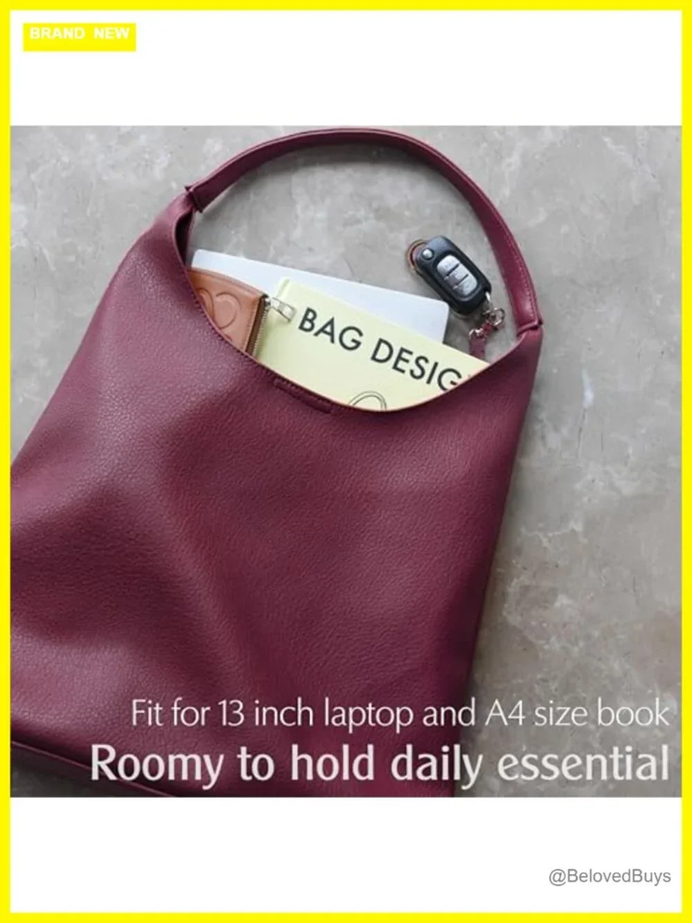 Soft Vegan Leather Slouchy Hobo Bag with Magnetic Closure for Women Shoulder